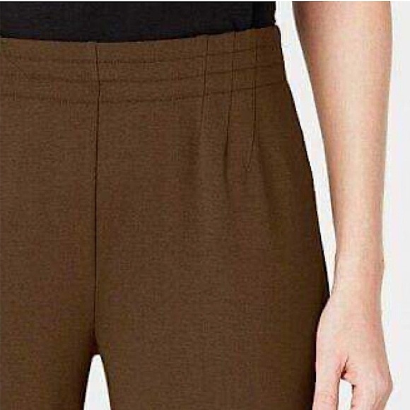 J. Jill Wearever Wide Leg Pull-On Split Hem Pant Dark Truffle Brown Large Petite - Picture 3 of 11